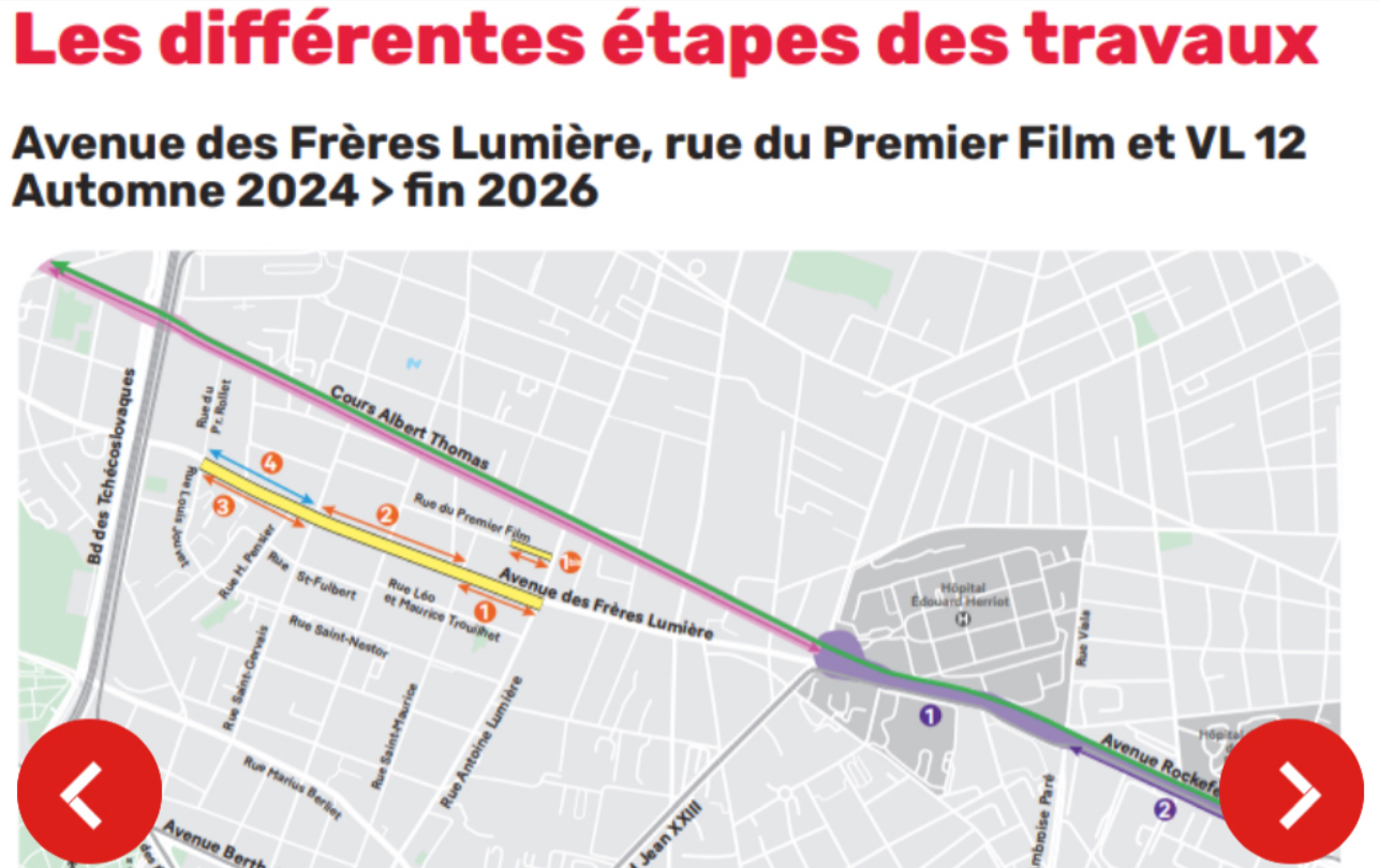 CIL Monplaisir - présentation des étapes des travaux sur l'avenue des Frères Lumière